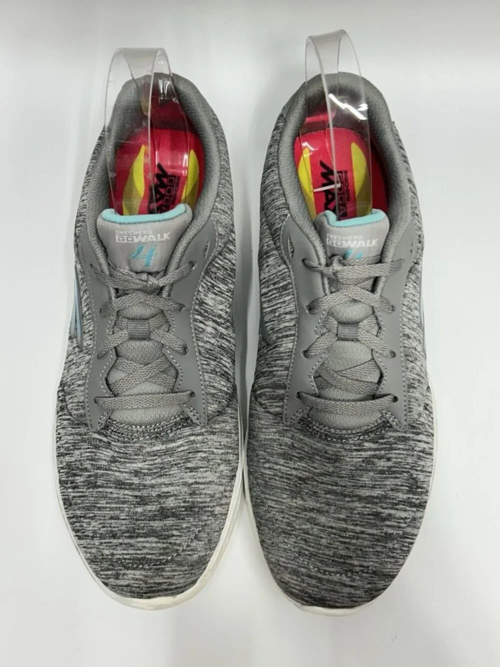 Skechers Womens Go Walk 4 Serenity Shoes Sz  10 Gray White 14173 Low Top Lace Up